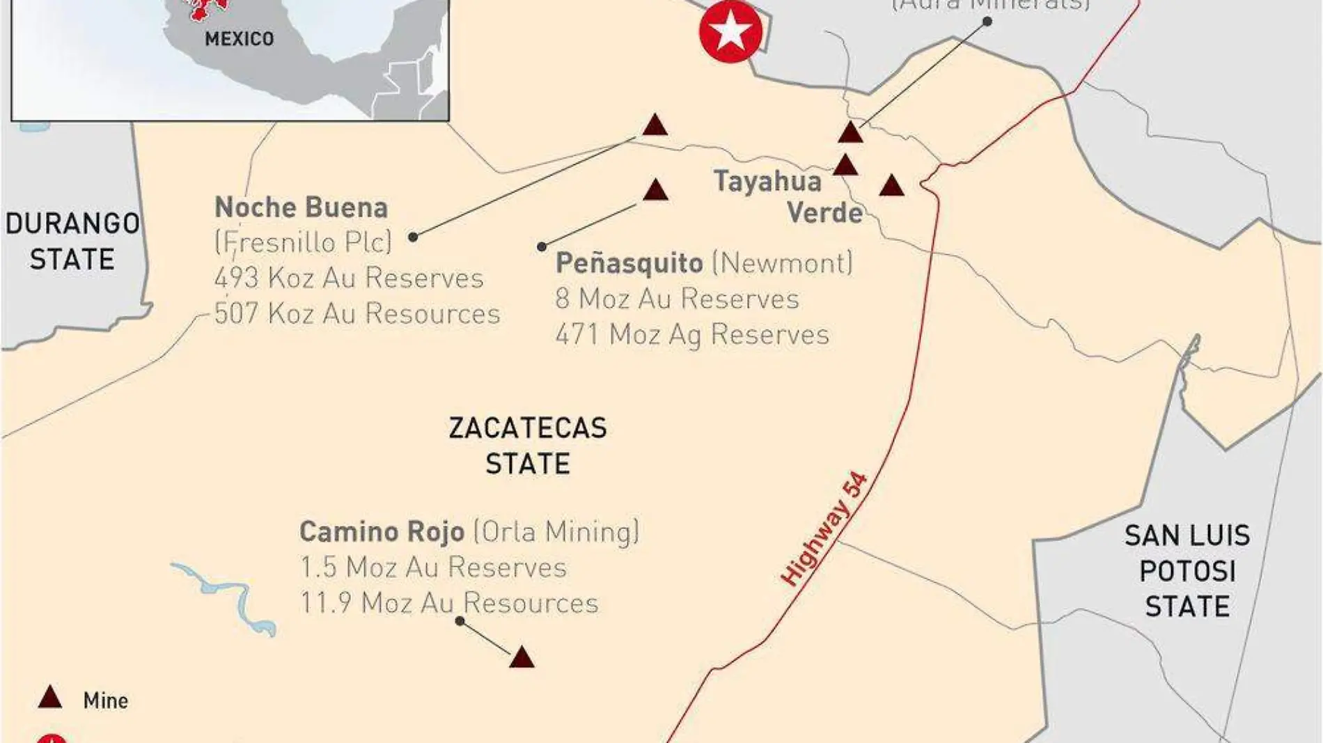 Infografía localización mina cerro de oro